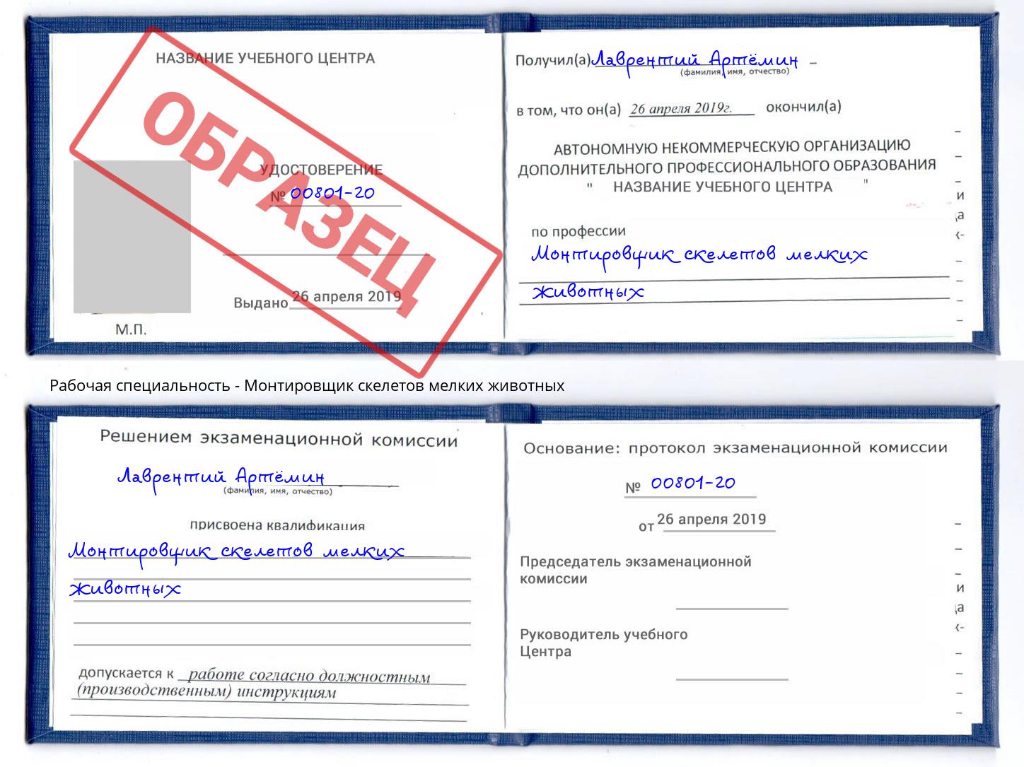Монтировщик скелетов мелких животных Нягань